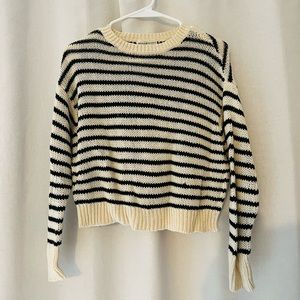 Striped sweater, lightly cropped
